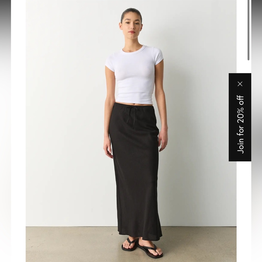 Elegant Black Maxi Skirt linen